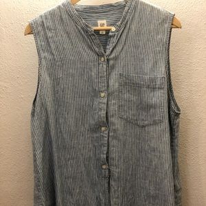 Chambray button up tank